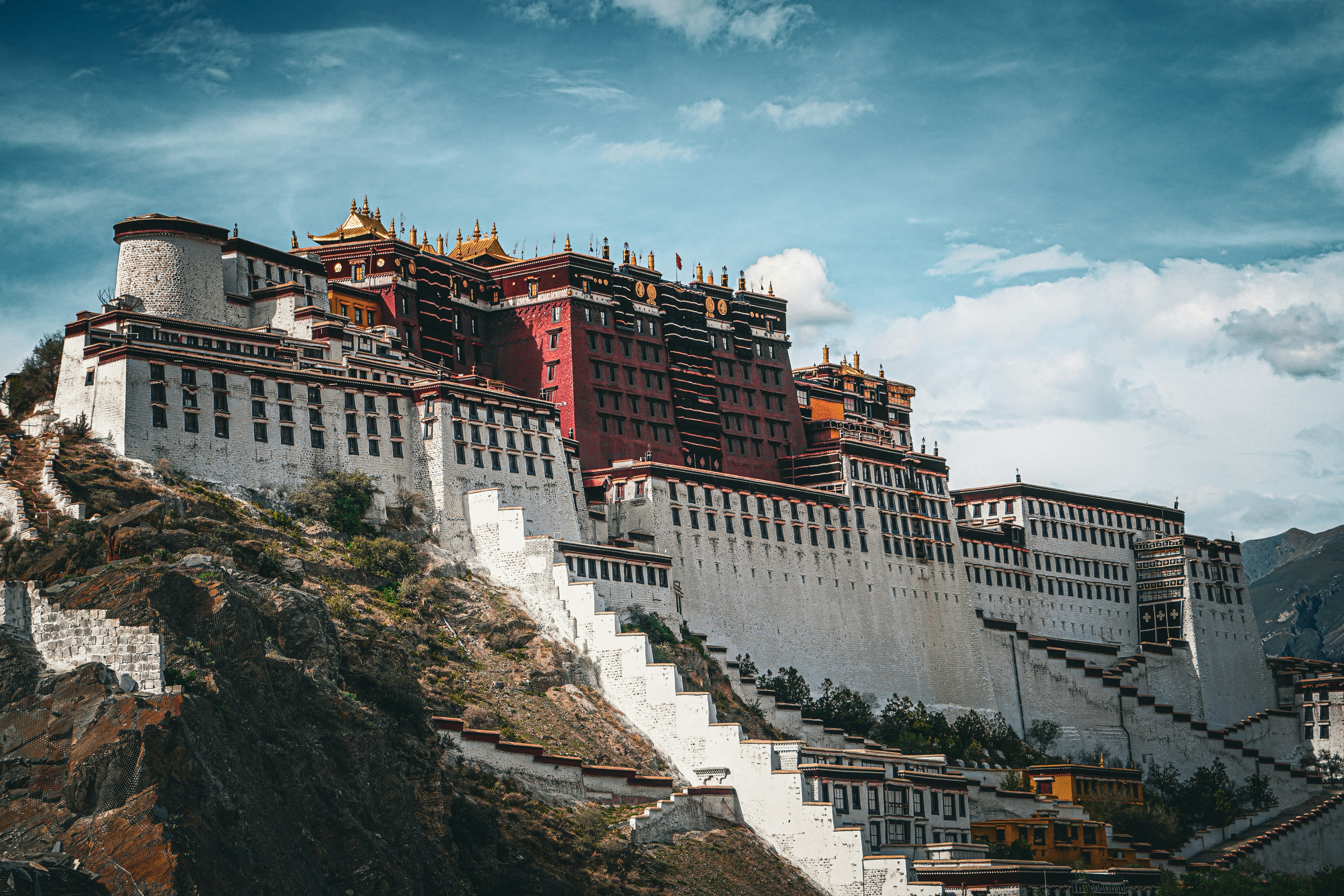 Lhasa 拉萨 city scenery - The spiritual heart of Tibet. Potala Palace, Jokhang Temple,